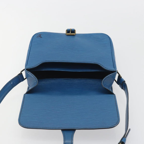 LOUIS VUITTON Epi Cartouchiere MM Shoulder Bag Blue M52245 LV Auth BA14941