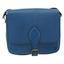 LOUIS VUITTON Epi Cartouchiere MM Shoulder Bag Blue M52245 LV Auth BA14941-13