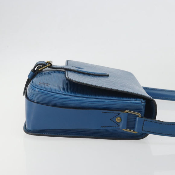 LOUIS VUITTON Epi Cartouchiere MM Shoulder Bag Blue M52245 LV Auth BA14941