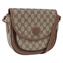 GUCCI GG Supreme Shoulder Bag PVC Leather Beige Gold Tone Auth BA14942-1