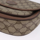 GUCCI GG Supreme Shoulder Bag PVC Leather Beige Gold Tone Auth BA14942-11