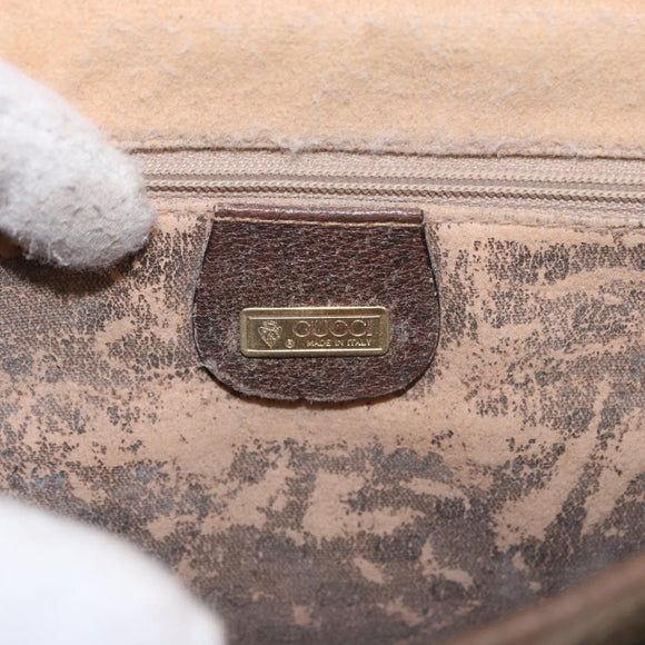GUCCI GG Supreme Shoulder Bag PVC Leather Beige Gold Tone Auth BA14942
