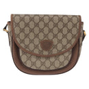 GUCCI GG Supreme Shoulder Bag PVC Leather Beige Gold Tone Auth BA14942-2