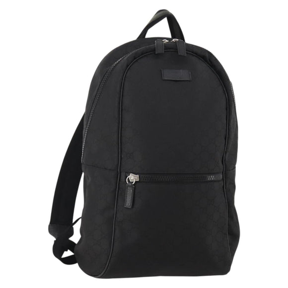 GUCCI GG Canvas Backpack Black Silver 449181 Auth BA14948
