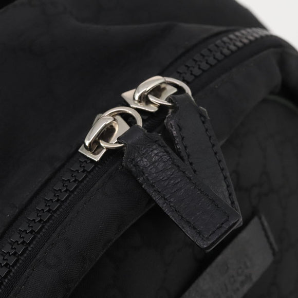 GUCCI GG Canvas Backpack Black Silver 449181 Auth BA14948