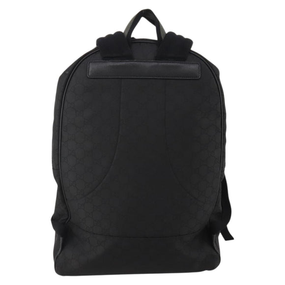 GUCCI GG Canvas Backpack Black Silver 449181 Auth BA14948