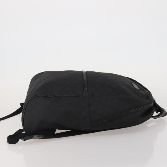 GUCCI GG Canvas Backpack Black Silver 449181 Auth BA14948