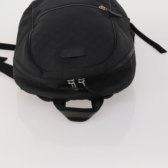GUCCI GG Canvas Backpack Black Silver 449181 Auth BA14948