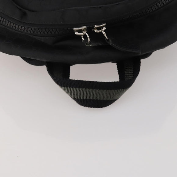 GUCCI GG Canvas Backpack Black Silver 449181 Auth BA14948