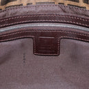 FENDI Zucca Canvas Mamma Baguette Shoulder Bag Brown Silver Auth BA14949V-17