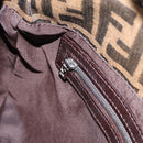 FENDI Zucca Canvas Mamma Baguette Shoulder Bag Brown Silver Auth BA14949V-20