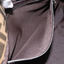 FENDI Zucca Canvas Mamma Baguette Shoulder Bag Brown Silver Auth BA14949V-21