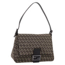 FENDI Zucchino Canvas Mamma Baguette Shoulder Bag Brown 8BR001 Auth BA14950V-1
