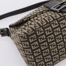 FENDI Zucchino Canvas Mamma Baguette Shoulder Bag Brown 8BR001 Auth BA14950V-11