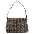 FENDI Zucchino Canvas Mamma Baguette Shoulder Bag Brown 8BR001 Auth BA14950V-3