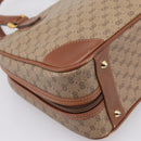 GUCCI Micro GG Hand Bag PVC Leather Beige Gold Tone 000.39.0030 Auth BA14951-16