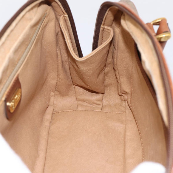 GUCCI Micro GG Hand Bag PVC Leather Beige Gold Tone 000.39.0030 Auth BA14951