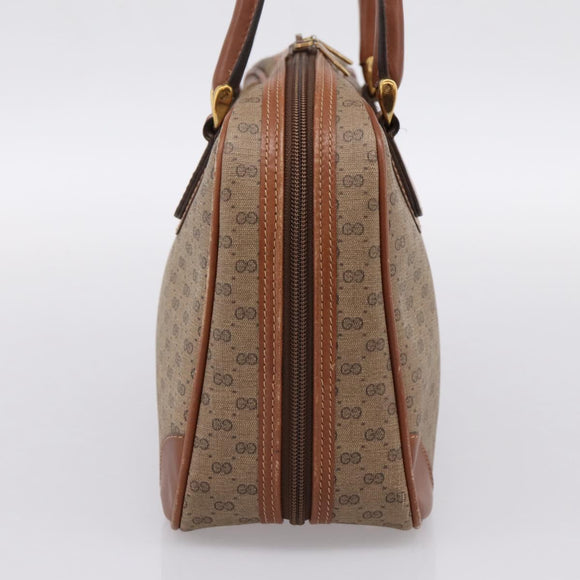 GUCCI Micro GG Hand Bag PVC Leather Beige Gold Tone 000.39.0030 Auth BA14951