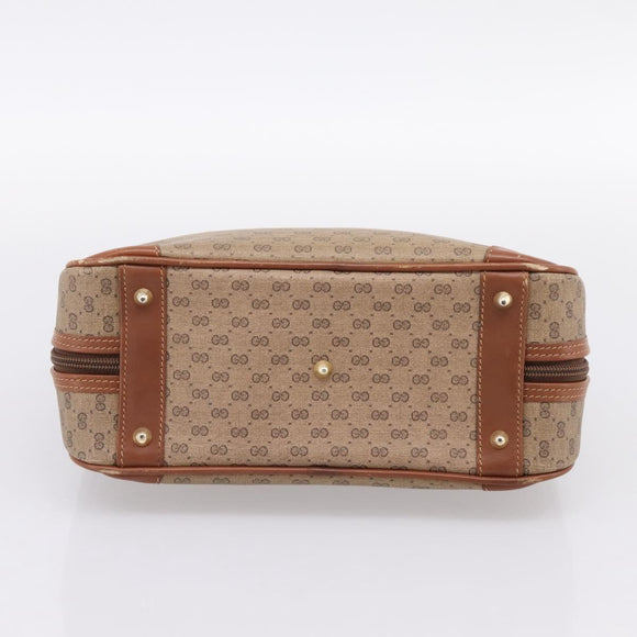 GUCCI Micro GG Hand Bag PVC Leather Beige Gold Tone 000.39.0030 Auth BA14951