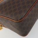 CELINE Macadam Shoulder Bag PVC Leather Brown Gold Tone Auth BA14952-11