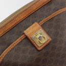 CELINE Macadam Shoulder Bag PVC Leather Brown Gold Tone Auth BA14952-14