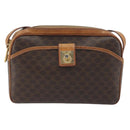 CELINE Macadam Shoulder Bag PVC Leather Brown Gold Tone Auth BA14952-2