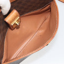 CELINE Macadam Shoulder Bag PVC Leather Brown Gold Tone Auth BA14952-24