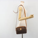 CELINE Macadam Shoulder Bag PVC Leather Brown Gold Tone Auth BA14952-26