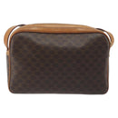 CELINE Macadam Shoulder Bag PVC Leather Brown Gold Tone Auth BA14952-3
