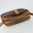 CELINE Macadam Shoulder Bag PVC Leather Brown Gold Tone Auth BA14952-6