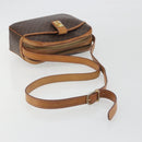 CELINE Macadam Shoulder Bag PVC Leather Brown Gold Tone Auth BA14952-7