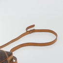 CELINE Macadam Shoulder Bag PVC Leather Brown Gold Tone Auth BA14952-8