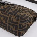 FENDI Zucca Canvas Mamma Baguette Shoulder Bag Brown Silver 8BR003 Auth BA14953V-9