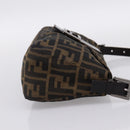 FENDI Zucca Canvas Mamma Baguette Shoulder Bag Brown Silver 8BR003 Auth BA14953V-4