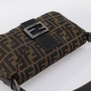 FENDI Zucca Canvas Mamma Baguette Shoulder Bag Brown Silver 8BR003 Auth BA14953V-6