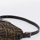FENDI Zucca Canvas Mamma Baguette Shoulder Bag Brown Silver 8BR003 Auth BA14953V-8