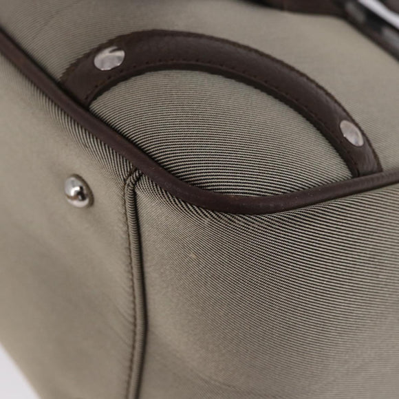 BURBERRY Nova Check Hand Bag Canvas Brown Silver Auth BA14954A