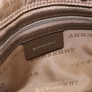 BURBERRY Nova Check Hand Bag Canvas Brown Silver Auth BA14954A-17