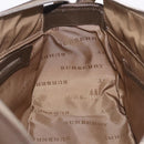 BURBERRY Nova Check Hand Bag Canvas Brown Silver Auth BA14954A-18