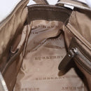 BURBERRY Nova Check Hand Bag Canvas Brown Silver Auth BA14954A-19