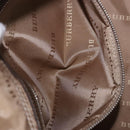 BURBERRY Nova Check Hand Bag Canvas Brown Silver Auth BA14954A-21