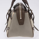 BURBERRY Nova Check Hand Bag Canvas Brown Silver Auth BA14954A-3