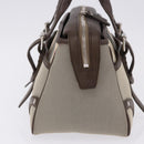 BURBERRY Nova Check Hand Bag Canvas Brown Silver Auth BA14954A-4