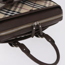 BURBERRY Nova Check Hand Bag Canvas Brown Silver Auth BA14954A-7