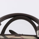 BURBERRY Nova Check Hand Bag Canvas Brown Silver Auth BA14954A-9