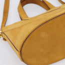 BVLGARI Hand Bag Suede 2way Brown Gold Tone Auth BA14955-16