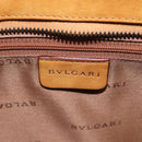 BVLGARI Hand Bag Suede 2way Brown Gold Tone Auth BA14955-19
