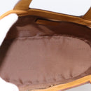 BVLGARI Hand Bag Suede 2way Brown Gold Tone Auth BA14955-11