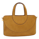 BVLGARI Hand Bag Suede 2way Brown Gold Tone Auth BA14955-13