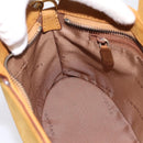 BVLGARI Hand Bag Suede 2way Brown Gold Tone Auth BA14955-21